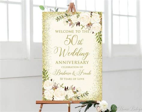 50th Anniversary Welcome Sign 50th Anniversary Decoration Etsy 50th