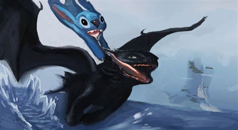 Stitch And Toothless By Benjjedi On Deviantart Toothless And Stitch