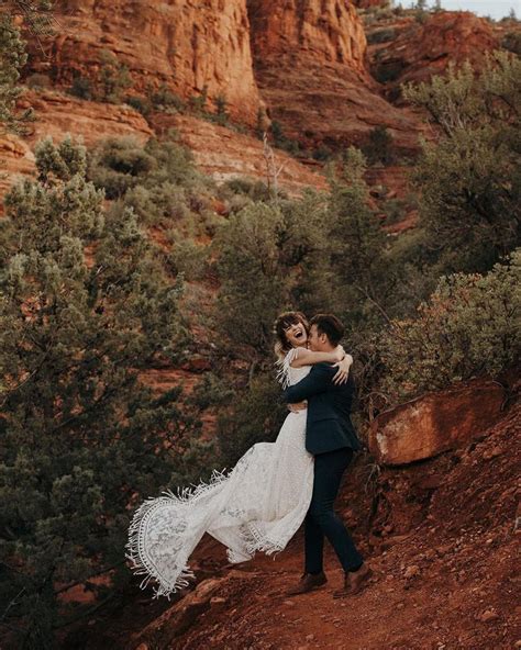 Boho Wedding Sedona Arizona Intimate Elopement Jordan Voth