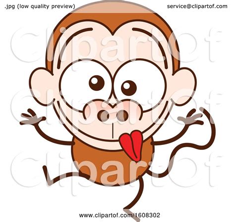 Clipart Of A Cartoon Goofy Monkey Royalty Free Vector Illustration By