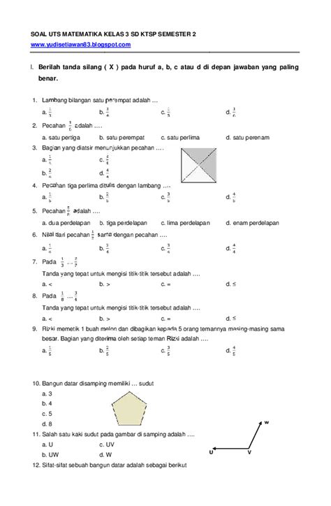 soal matematika kelas 3 sd bangun datar