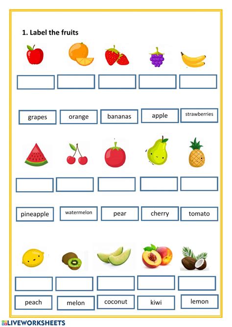 Fruits Interactive Worksheet Fruits Esl Worksheet By Saifonduan