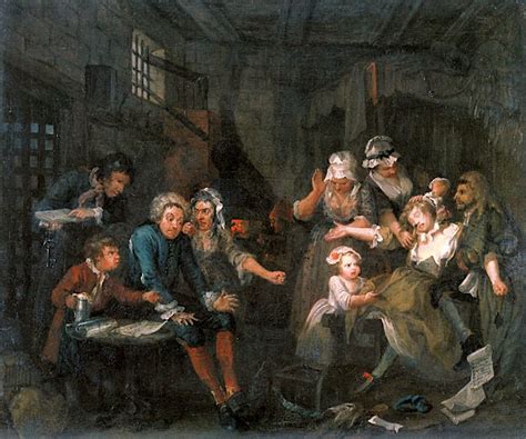 A Rakes Progress 7 The Rake In Prison Painting William Hogarth Oil
