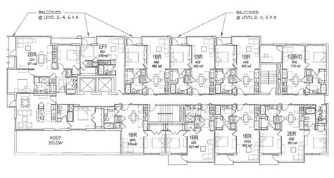 Apartment Floor Plans For Miryms Apartment Building 7 Story Tall