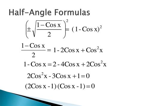 \,\text{angle of depression}=\text{angle of elevation}…\) PPT - Double-Angle and Half-Angle Formulas PowerPoint ...