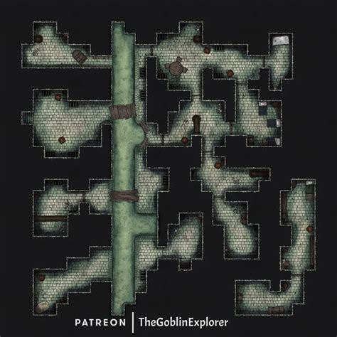 Oc Battlemap Endless Dungeon Sewers Level 5 30x30 Roll20