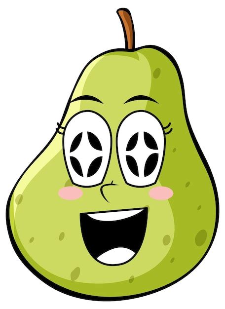 Free Vector Green Pear With Happy Face