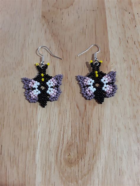 Beaded Butterfly Earrings Etsy