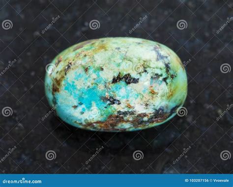 Polished Turquoise Gemstone On Dark Background Stock Photo Image Of