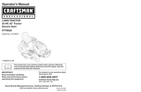 Craftsman 24 Hp Lawn Tractor Manual