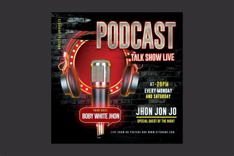 Talk Show Podcast Flyer Flyer Templates ~ Creative Market