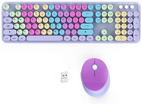 Wireless Keyboard And Mouse Combo Kootop Cute Purple