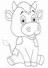 Calf Coloring Pages Animal Coloringway sketch template