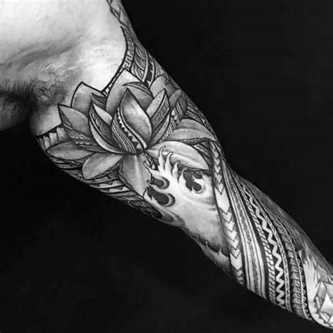 50 Polynesian Half Sleeve Tattoo Designs For Men Tribal Ideas