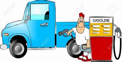 Gas Pump Filling Clipart Station Cartoon Truck