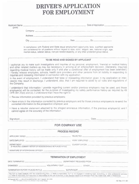 Truck Driver Job Application Forms To Print Fill Online Printable