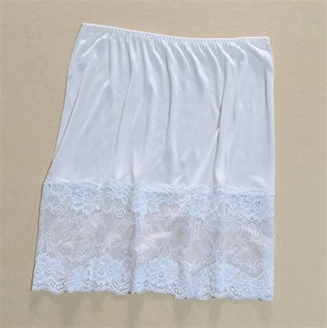 1pc 50 Silk Knit Lace Half Slip Nightdress Sleepwear Underskirt M L Xl