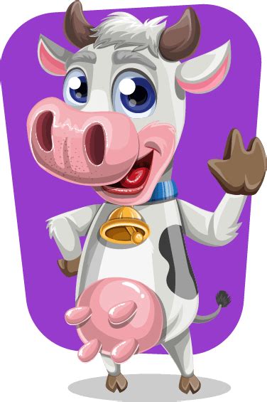 Friendly Cow Vector Character - Vector Characters