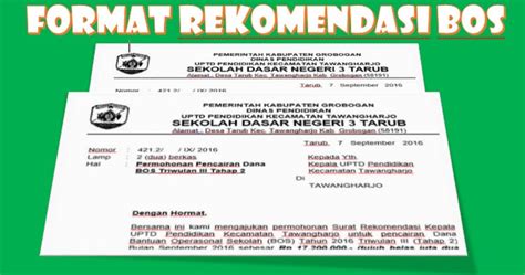 Contoh surat permohonan rekomendasi nu. Contoh Format Surat Rekomendasi Penarikan BOS - GURU NUSANTARA