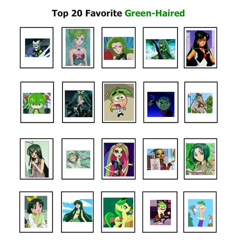 My Top 20 Favorite Green Haired Characters By Ariavampirerose7 On