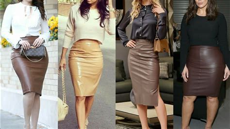 Amazing And Very Very Stylish Leather Pencil Skirts For Women And Girls