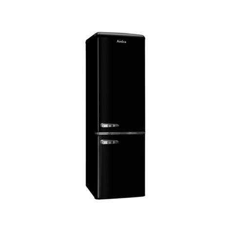 Amica Fkr29653b 181cm Tall Retro Fridge Freezer In Black 55cm Wide