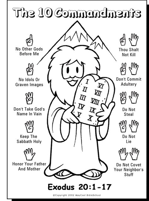 Free printable ten commandments coloring pages ten commandment. 10 commandments color sheet | Bible lessons for kids ...