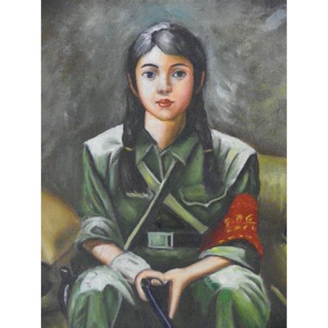 Oil Painting Of Girl Soldier