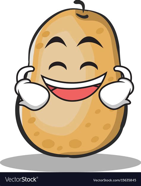Grinning Potato Character Cartoon Style Royalty Free Vector
