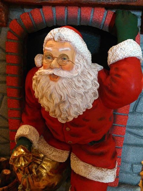 Santa Emerges From Fireplace 2 Free Stock Photo Public Domain Pictures