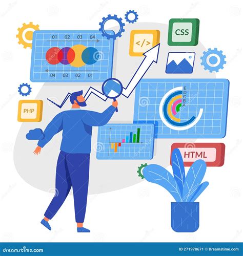 Manager Testing and Analyzing Graph Reports, Business Targets, Company