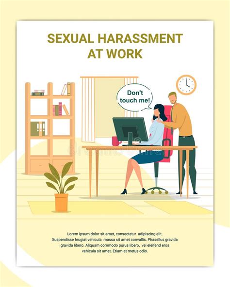 Sexual Harassment At Work Poster Vector Template Stock Vector