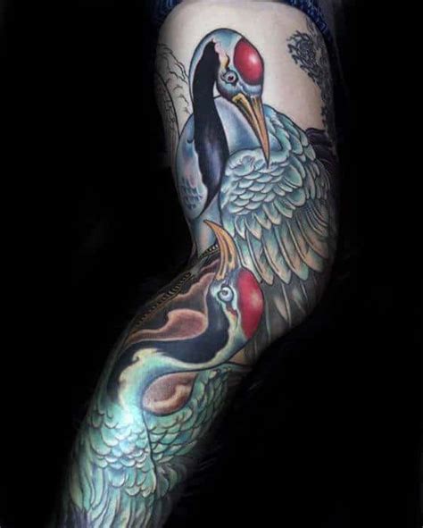60 Crane Tattoo Designs For Men Masculine Bird Ink Ideas