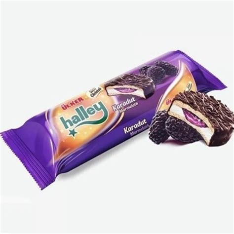 Ulker Halley Mini Chocolate Coated Biscuit Filled With Black Mulberry