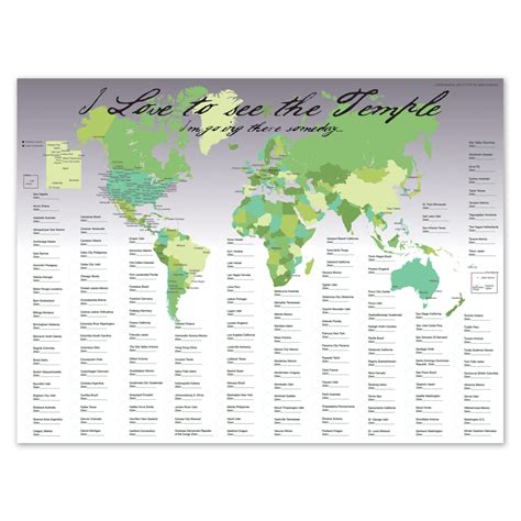 World Temple Map In Lds Posters On