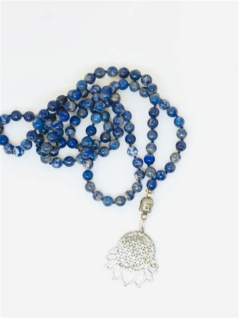 Natural Blue Lapis Lazuli Mala Beads Buddhist Mala Etsy
