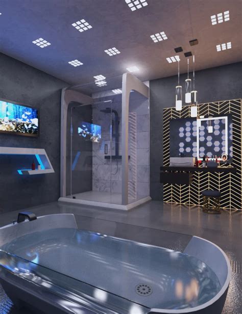 Futuristic Bathroom 3d