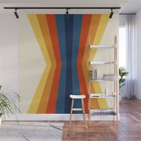 Buy Bright 70s Retro Stripes Reflection Wall Mural By Colourpoems