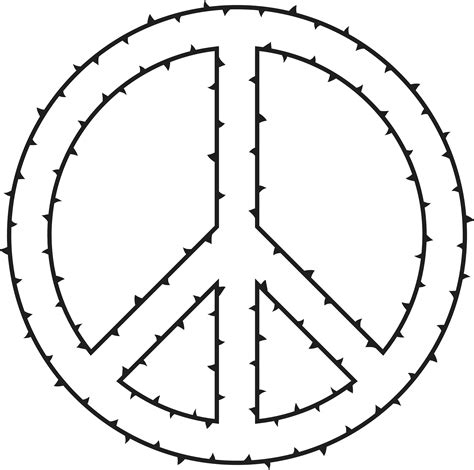 Free Clipart Of A Peace Symbol Made Of Thorns