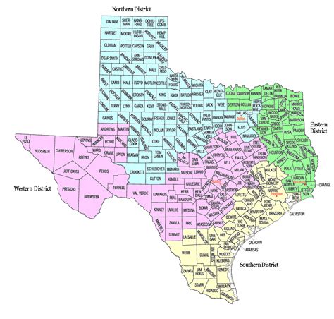 Texas Federal Judicial Districts Map