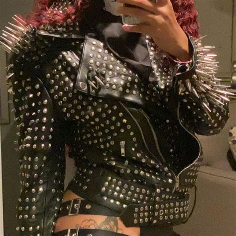 Spiked Leather Jacket Studded Leather Jacket Etsy Spiked Etsy In 2021