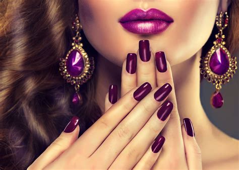 Luxury Fashion Style Manicure Nail Cosmetics And Make Up Jewelry Large Purple Earrings