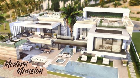 Modern Mega Mansion Luxury Millionaire Villa No Cc Sims 4 Speed Build