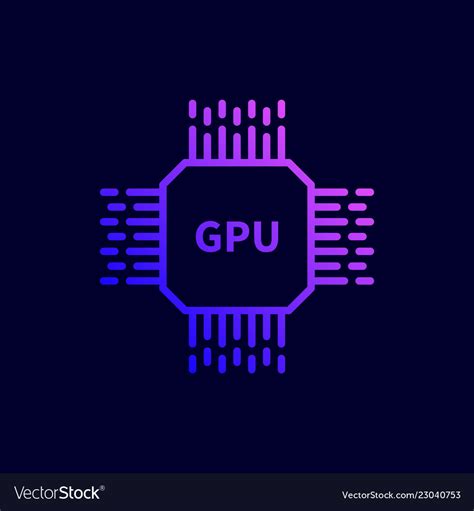 Cpu Gpu Processor Chip Icon Royalty Free Vector Image