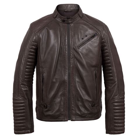 emerson men s brown hooded leather jacket