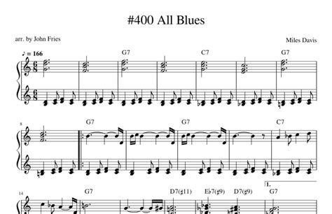 All Blues Sheet Music John Coltrane Piano Solo