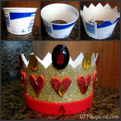 Cheap and easy way to make a crown :dlength of strips: Recycled Plastic Container Crown - DIY Inspired