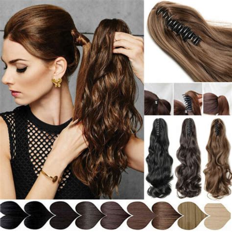 Remeehi Long Body Wavy Claw Clip On Ponytail 100 Virgin Human Hair