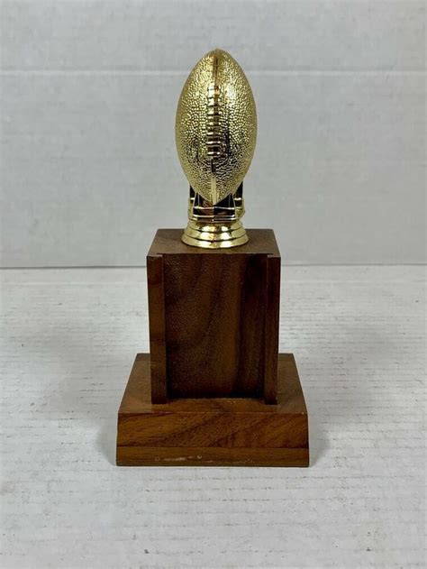 Vintage 1970s Football Trophy Wood Base Unused Not Personalized