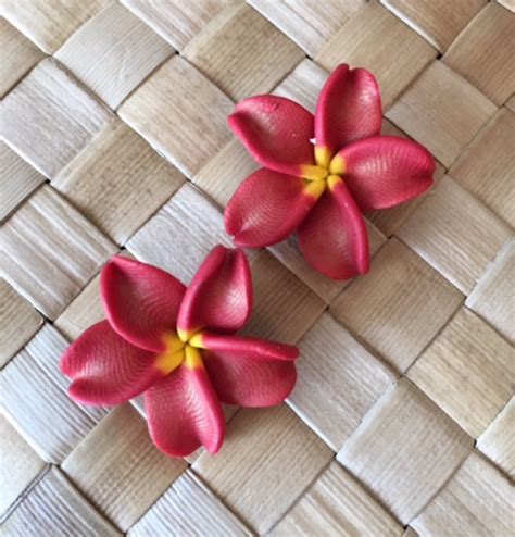 Maybe you would like to learn more about one of these? Plumeria Earring - Hawaiian Fimo Earring - Flower Earrings